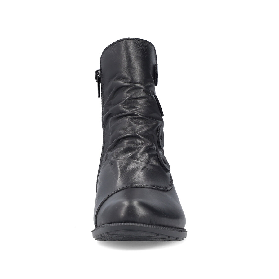 botas negras con cremallera para mujer rieker 78659-00