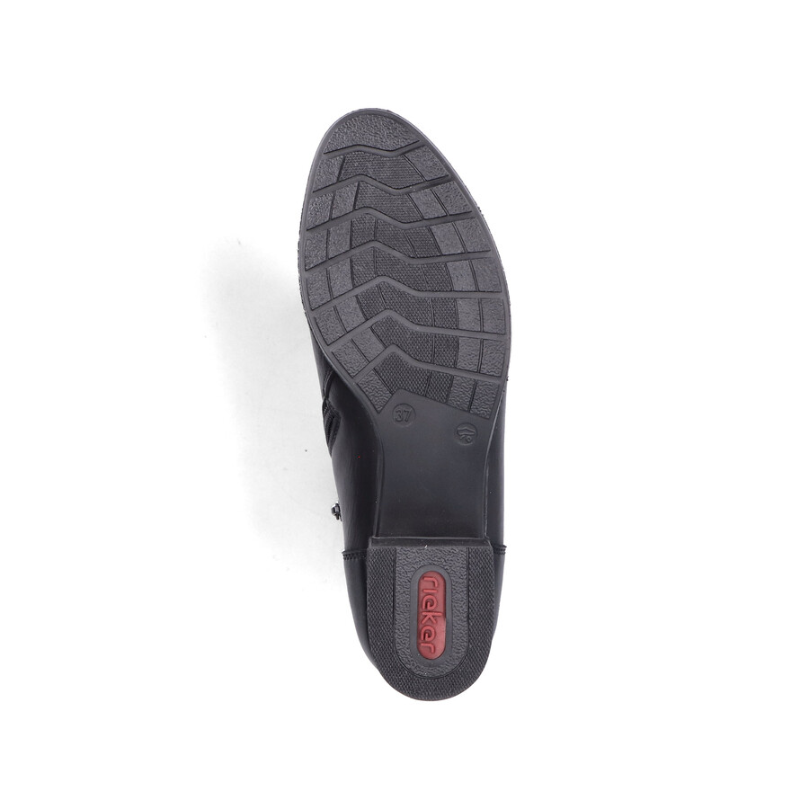 botas negras con cremallera para mujer rieker 78659-00