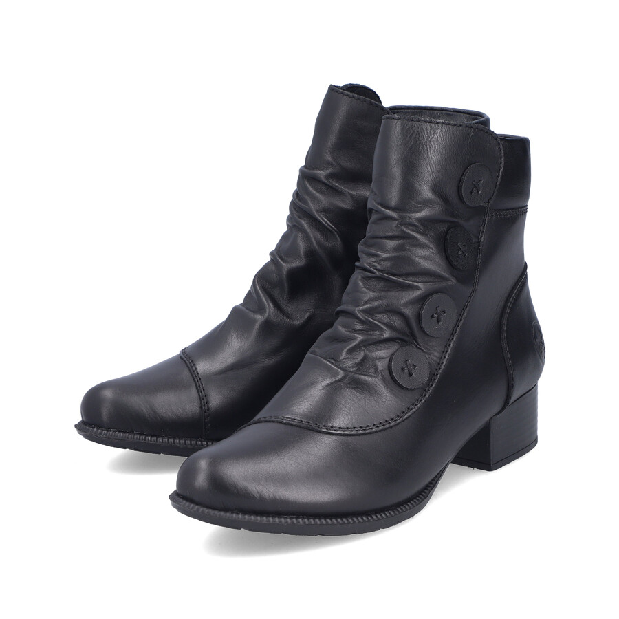 botas negras con cremallera para mujer rieker 78659-00