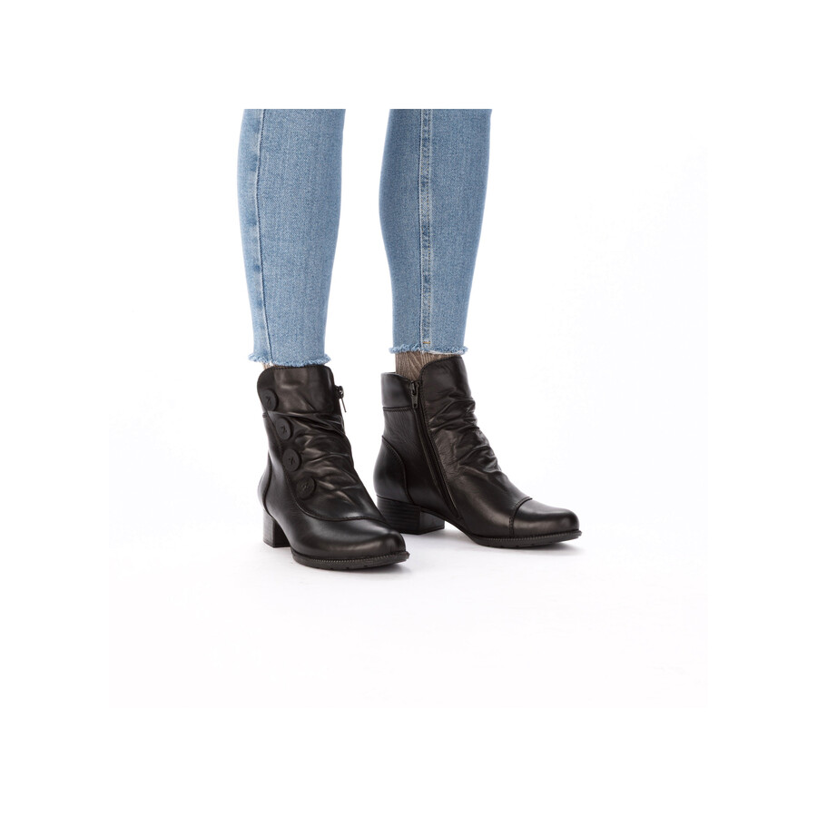 botas negras con cremallera para mujer rieker 78659-00