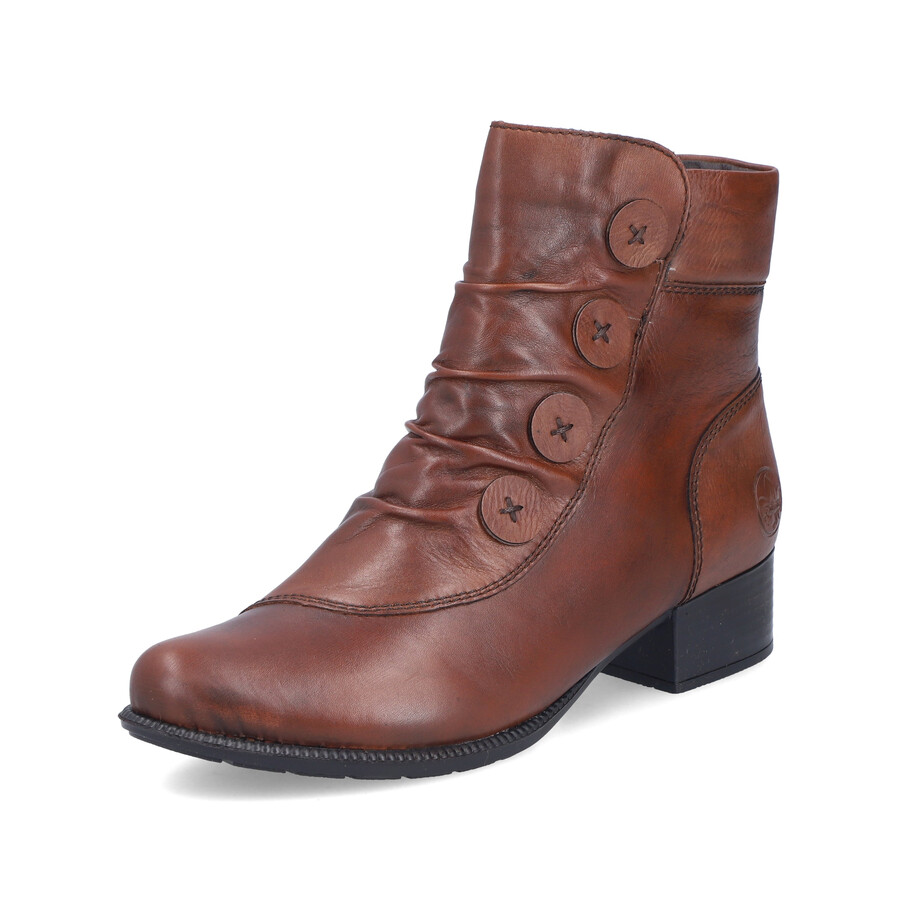 botas marrones con cremallera para mujer rieker 78659-22