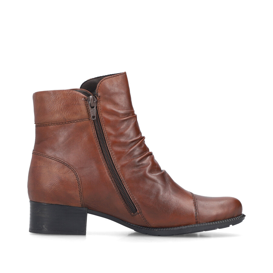 botas marrones con cremallera para mujer rieker 78659-22