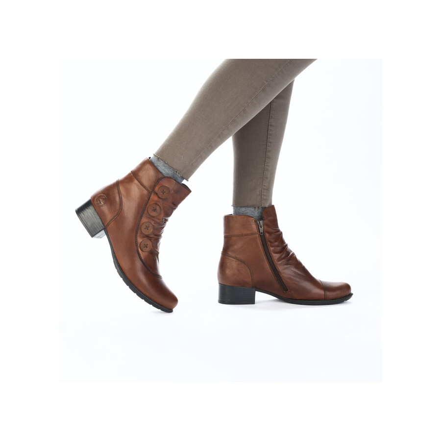 botas marrones con cremallera para mujer rieker 78659-22