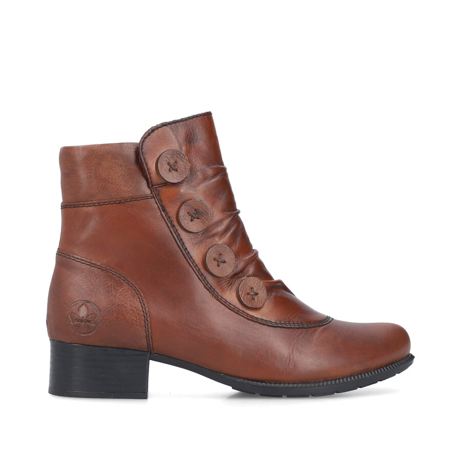 botas marrones con cremallera para mujer rieker 78659-22