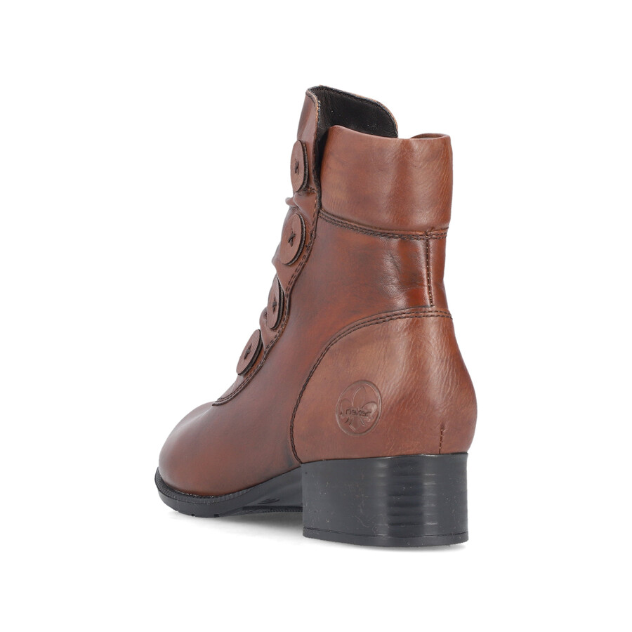 botas marrones con cremallera para mujer rieker 78659-22
