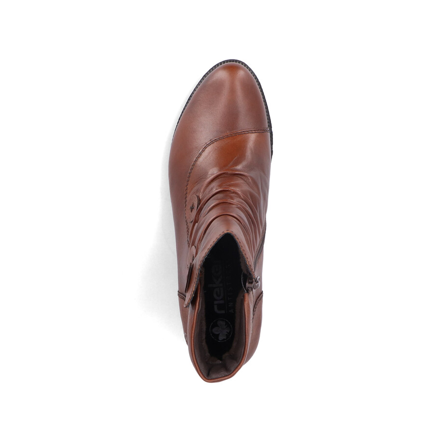 botas marrones con cremallera para mujer rieker 78659-22
