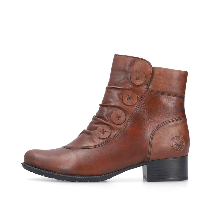 botas marrones con cremallera para mujer rieker 78659-22