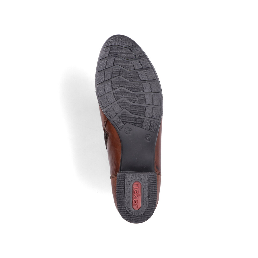 botas marrones con cremallera para mujer rieker 78659-22