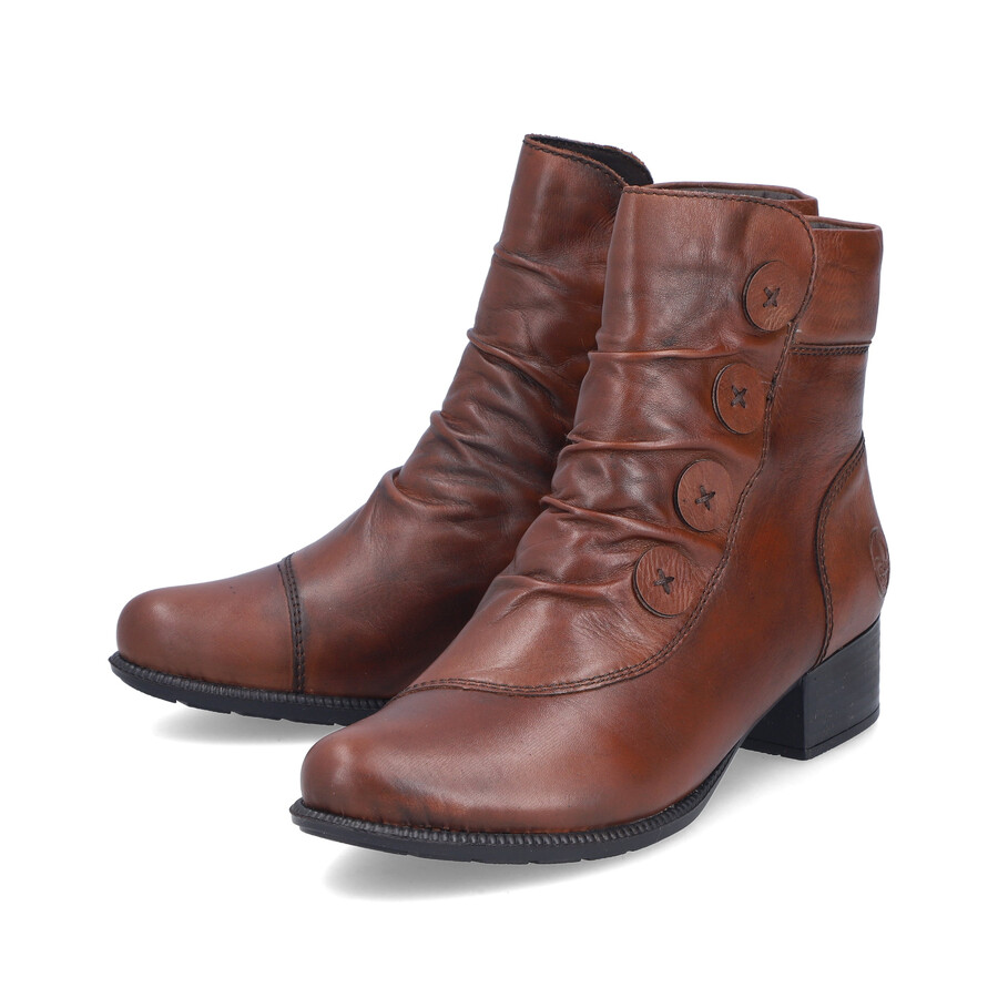 botas marrones con cremallera para mujer rieker 78659-22