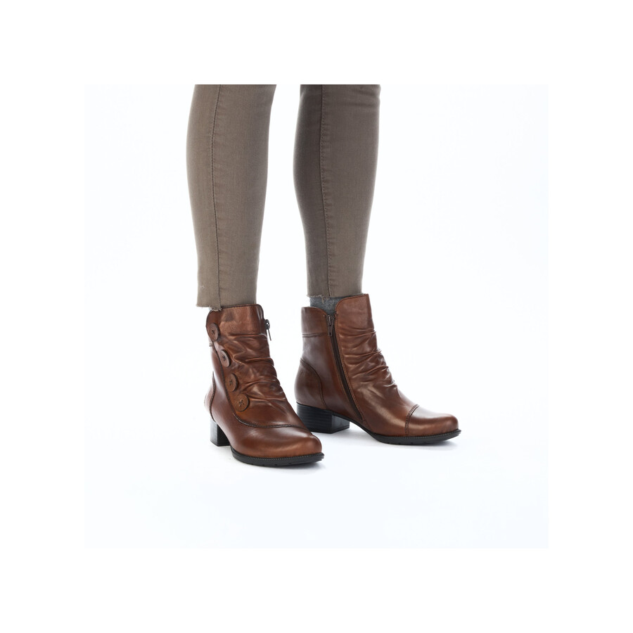 botas marrones con cremallera para mujer rieker 78659-22