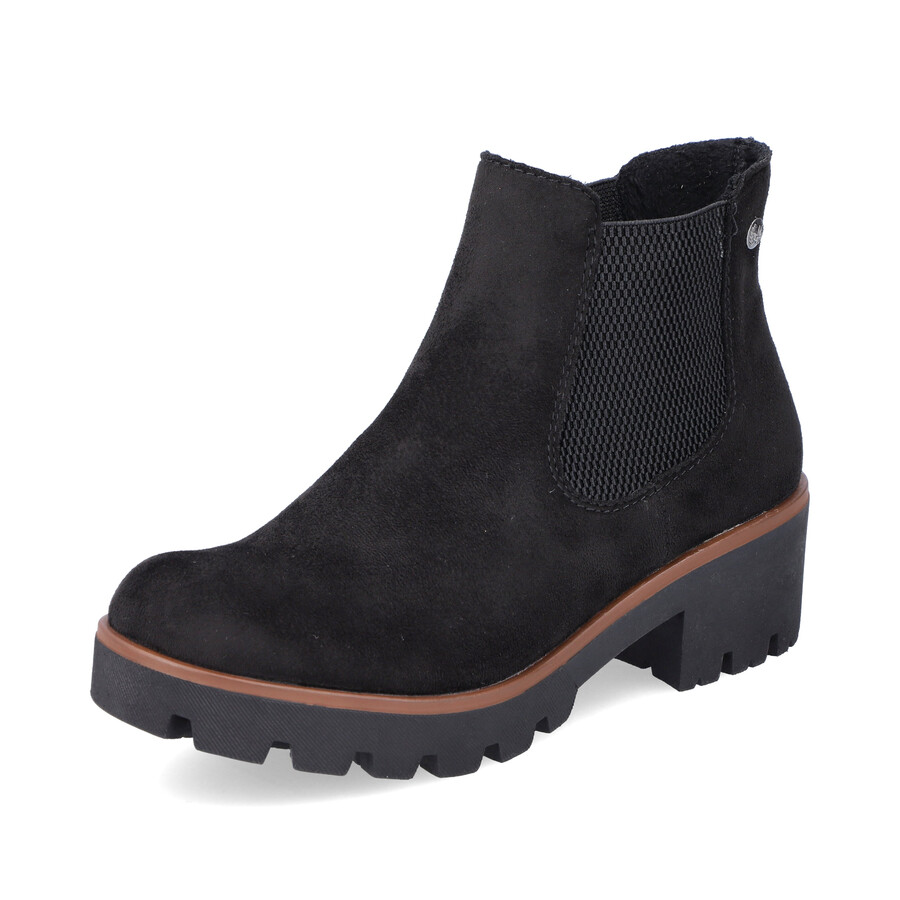 botas negras elásticas para mujer rieker 79265-00