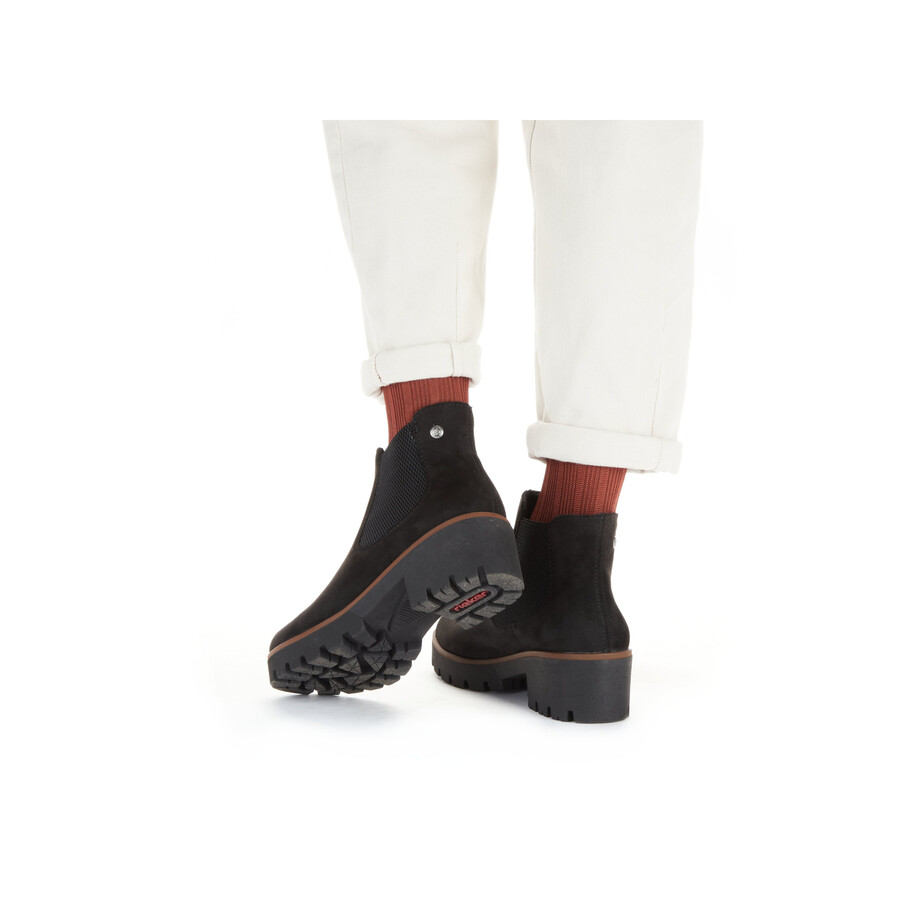 botas negras elásticas para mujer rieker 79265-00