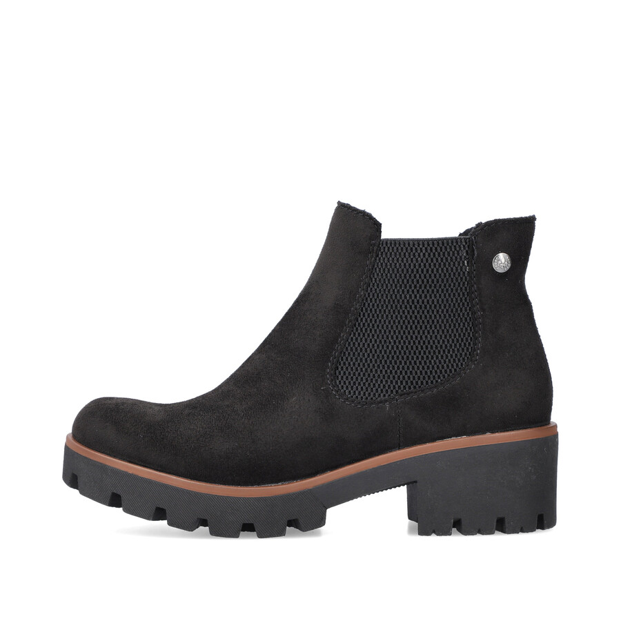 botas negras elásticas para mujer rieker 79265-00