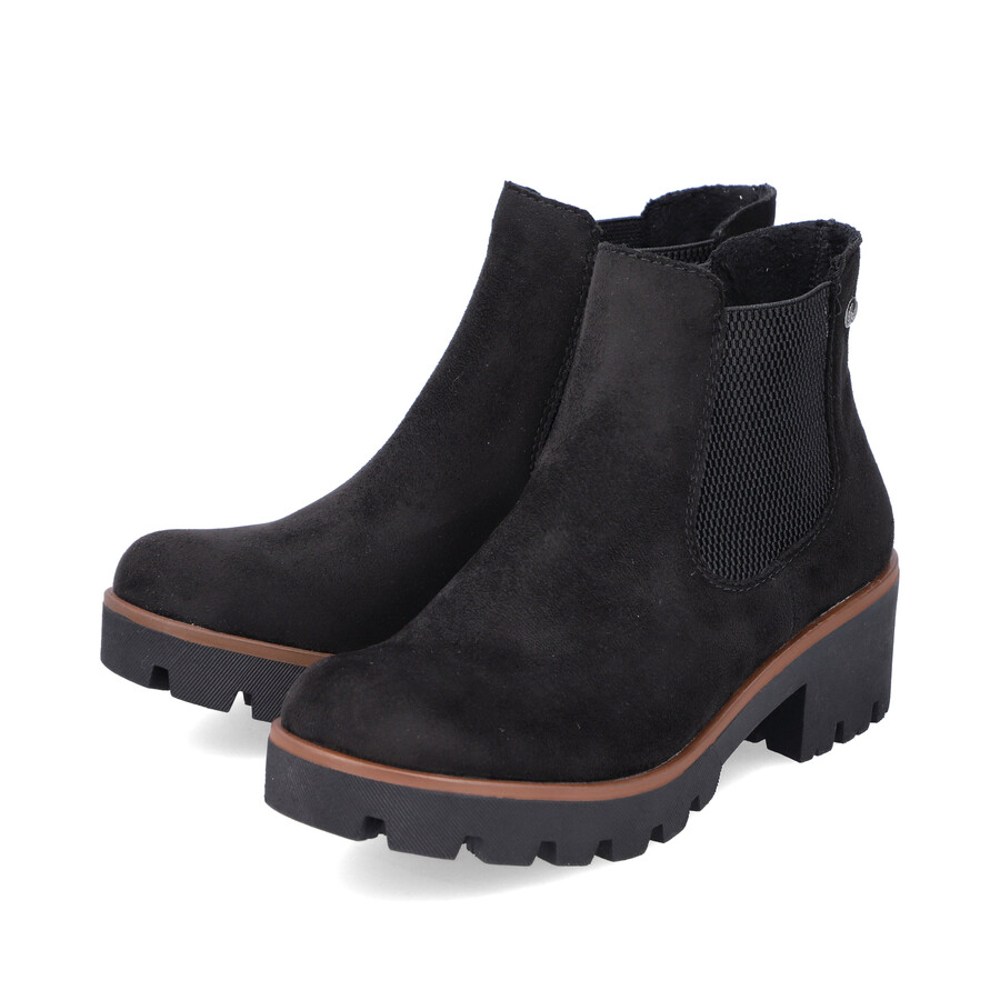 botas negras elásticas para mujer rieker 79265-00