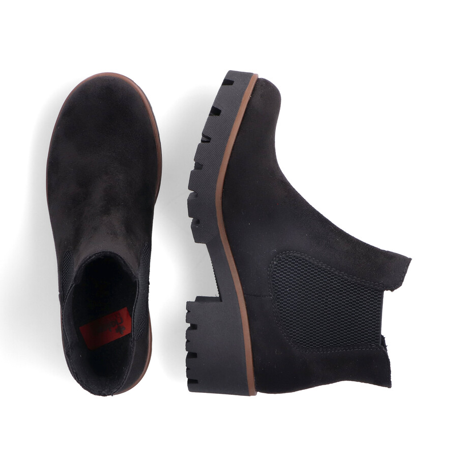 botas negras elásticas para mujer rieker 79265-00