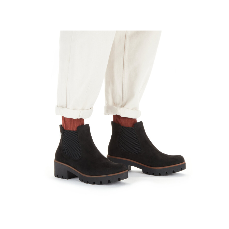 botas negras elásticas para mujer rieker 79265-00
