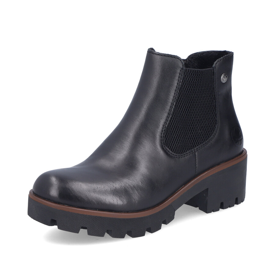 botas negras elásticas para mujer rieker 79265-03