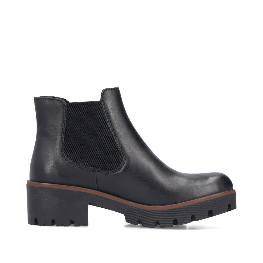 botas negras elásticas para mujer rieker 79265-03