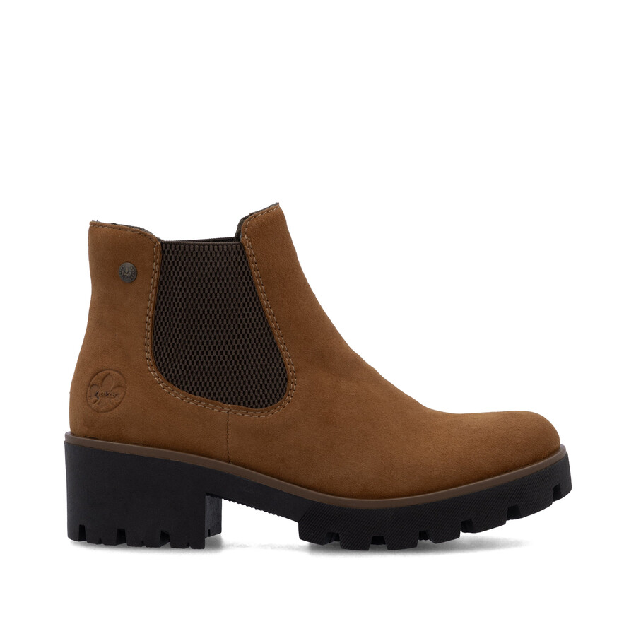 botas elásticas marrones para mujer rieker 79265-22