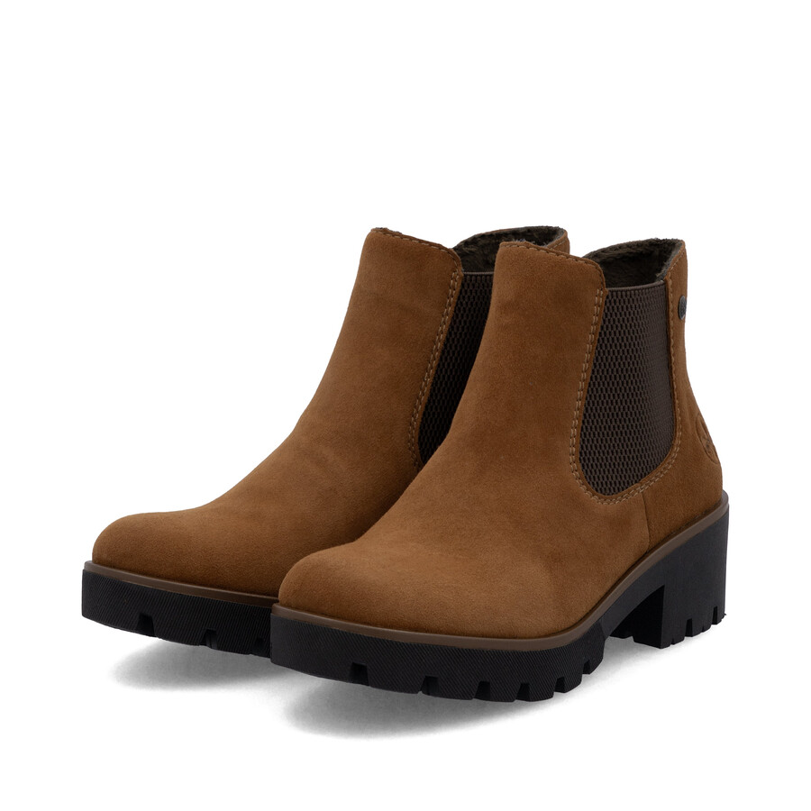 botas elásticas marrones para mujer rieker 79265-22