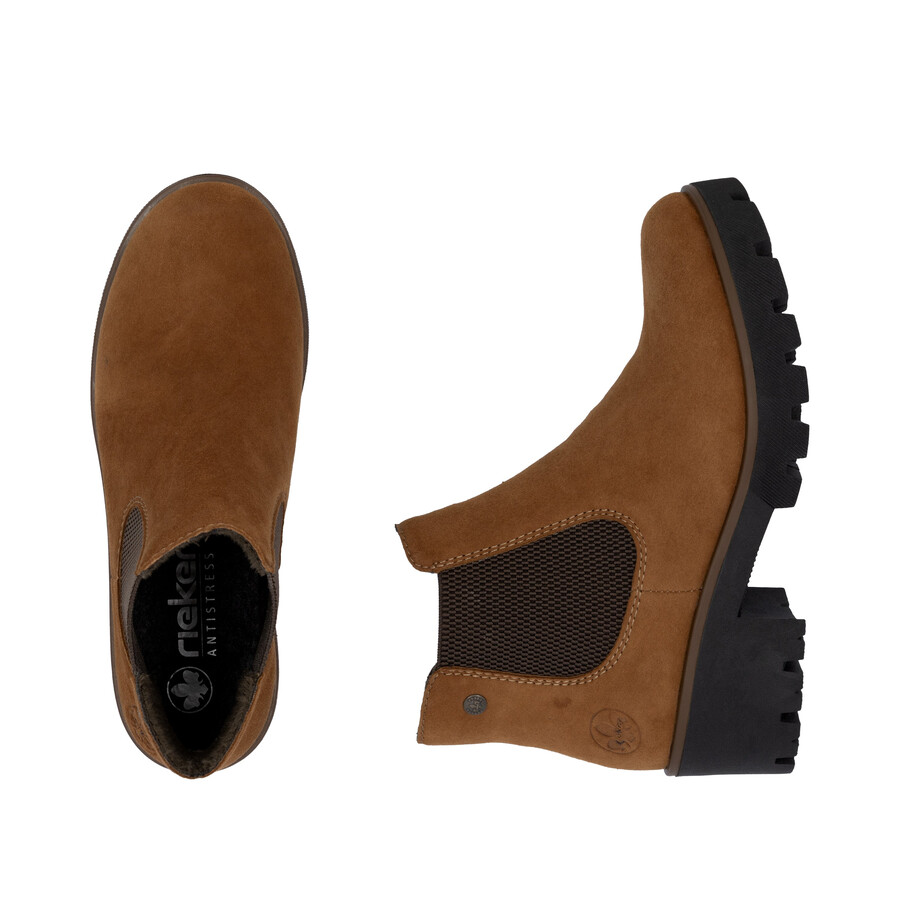 botas elásticas marrones para mujer rieker 79265-22