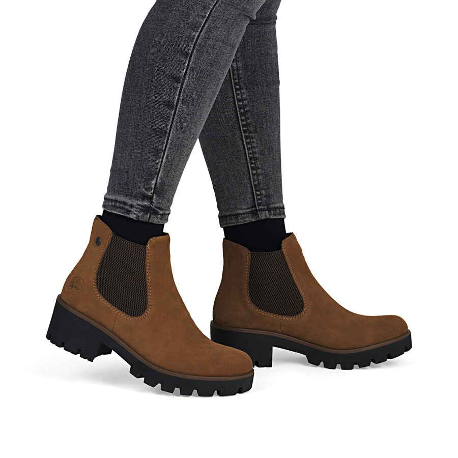 botas elásticas marrones para mujer rieker 79265-22