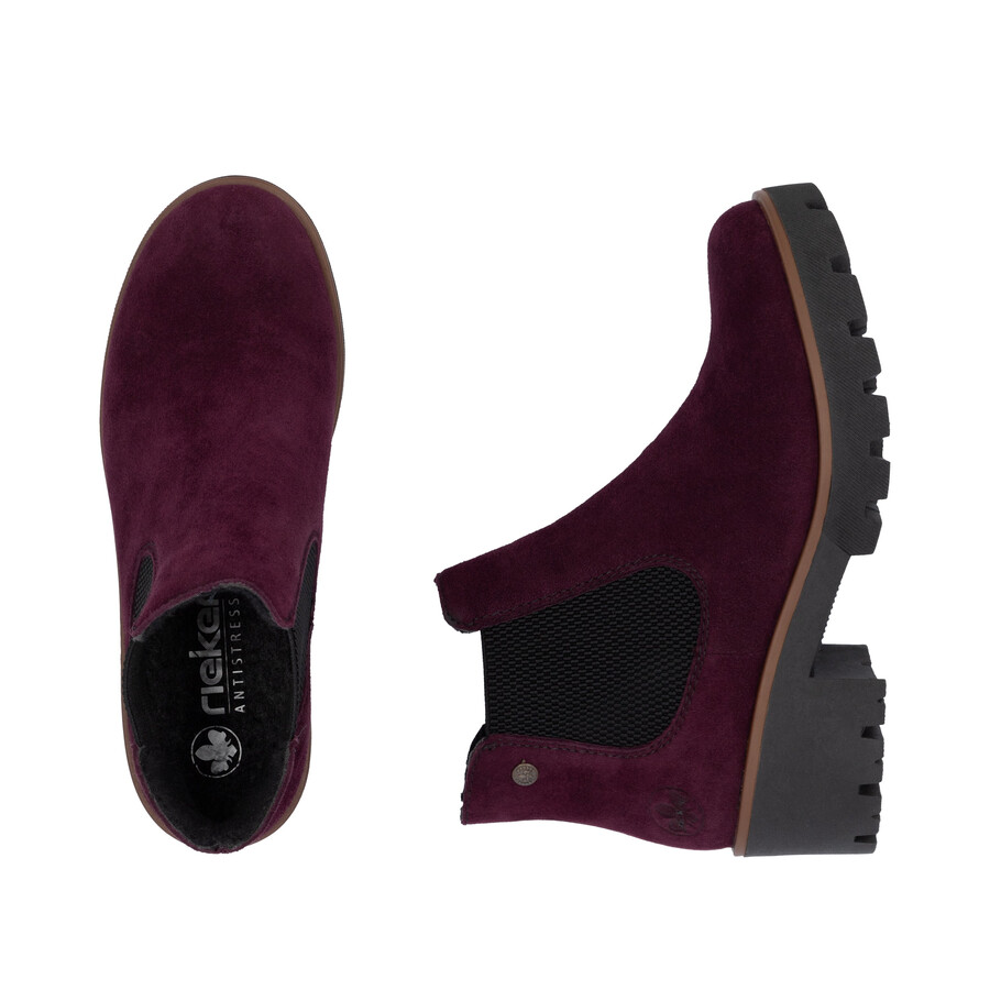 botas elásticas rojas para mujer rieker 79265-30