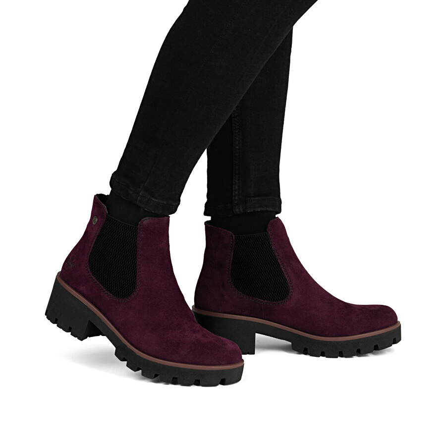 botas elásticas rojas para mujer rieker 79265-30