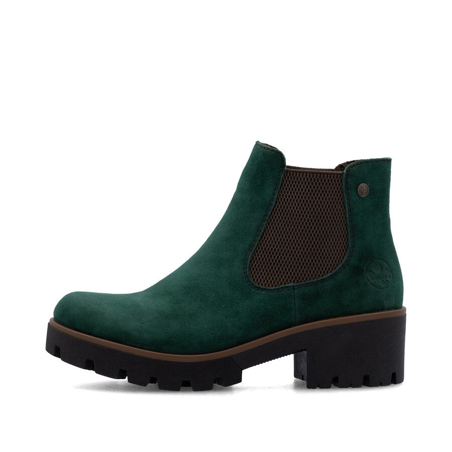 botas elásticas verdes para mujer rieker 79265-55