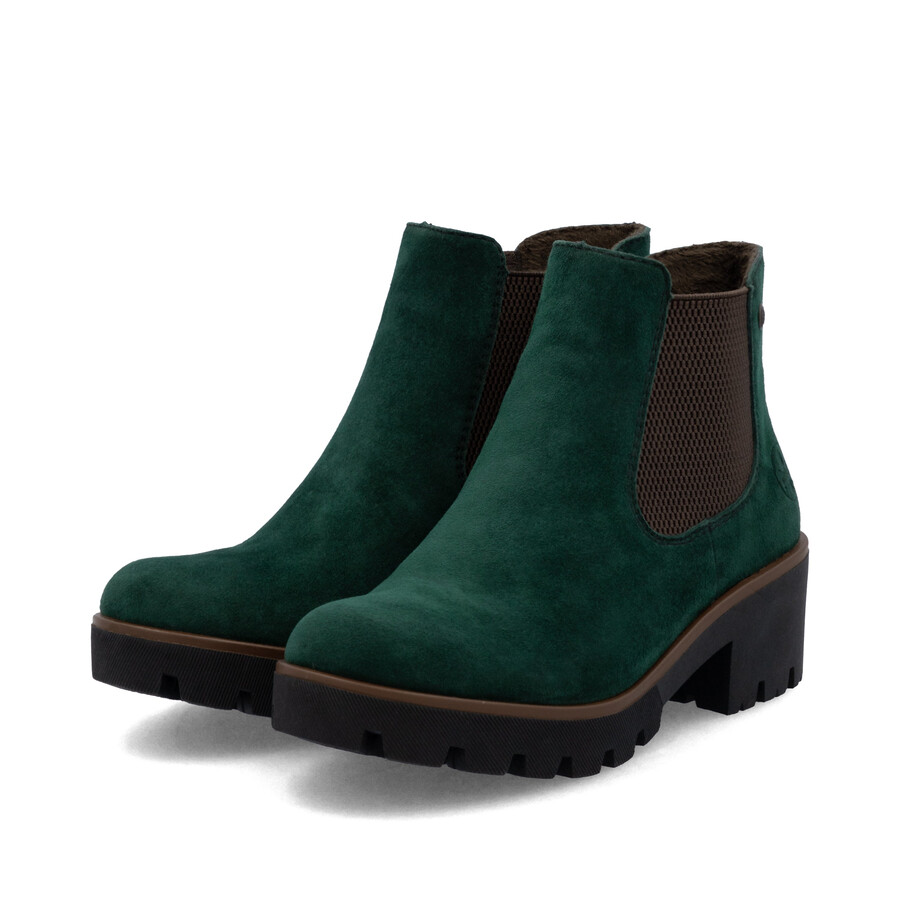 botas elásticas verdes para mujer rieker 79265-55