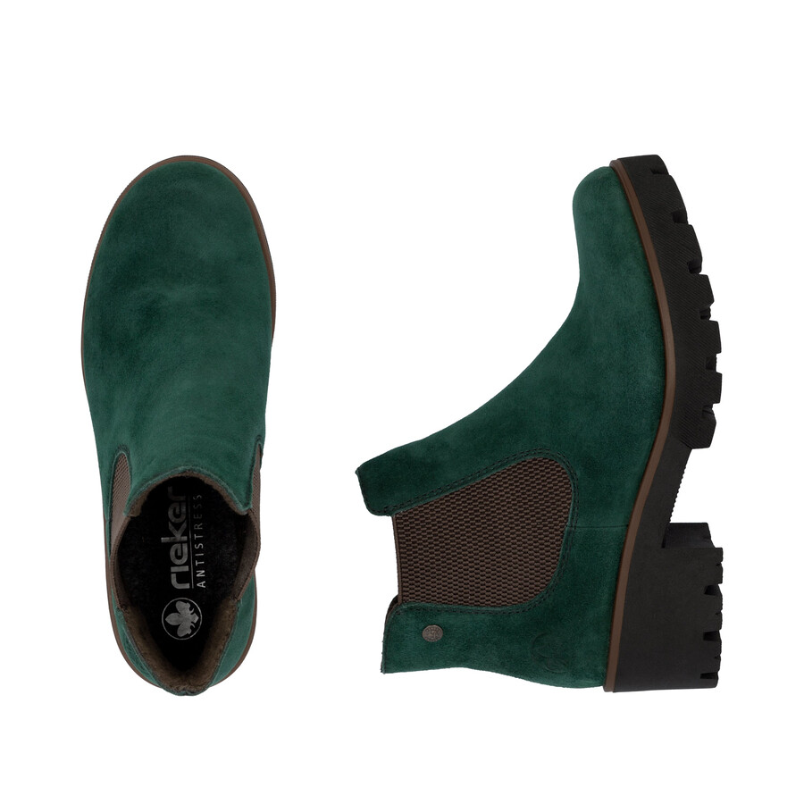 botas elásticas verdes para mujer rieker 79265-55