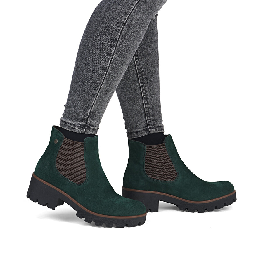 botas elásticas verdes para mujer rieker 79265-55