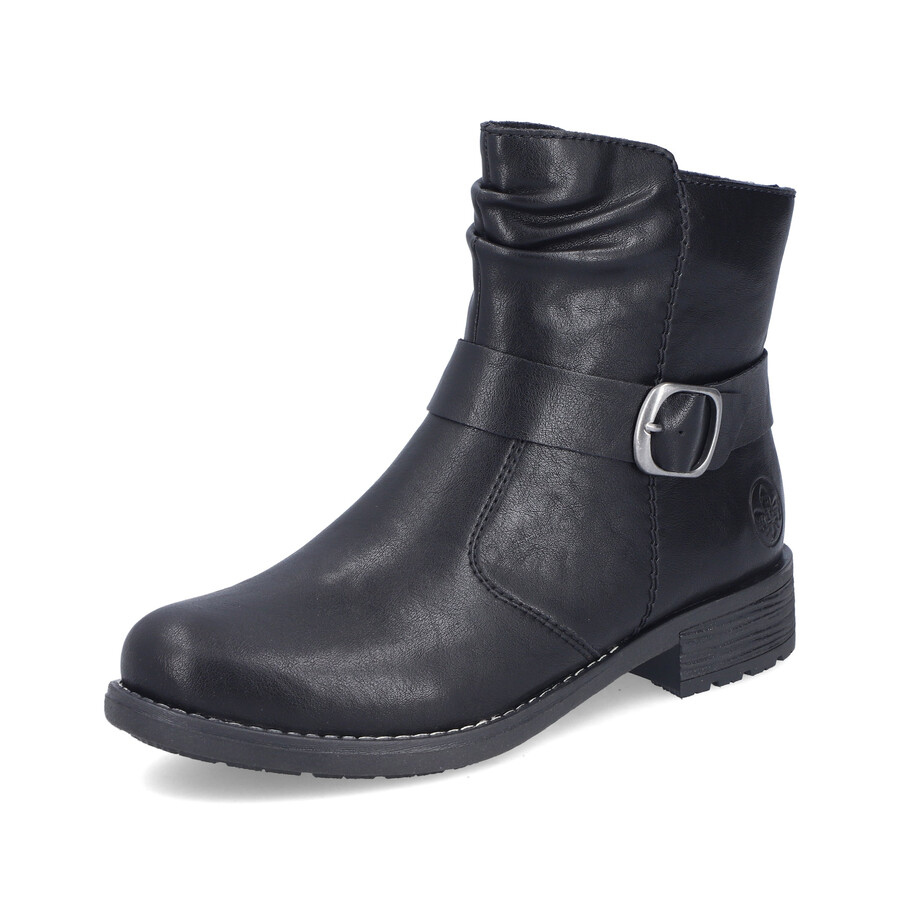 botas negras con cremallera para mujer rieker 79462-00