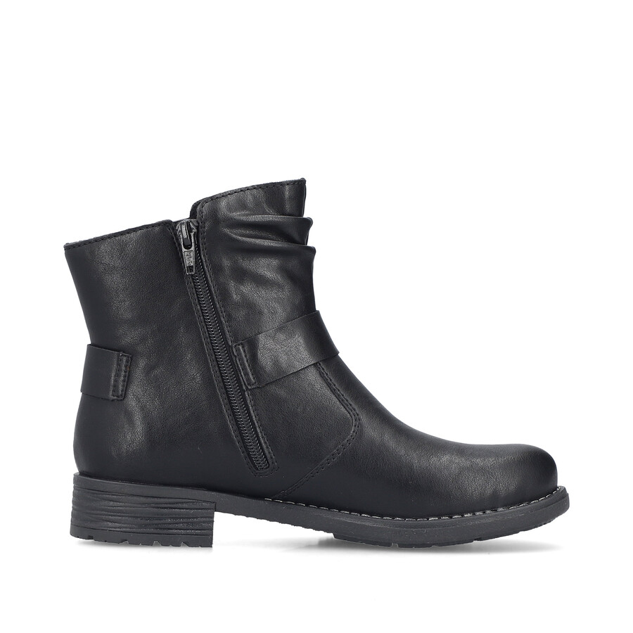 botas negras con cremallera para mujer rieker 79462-00