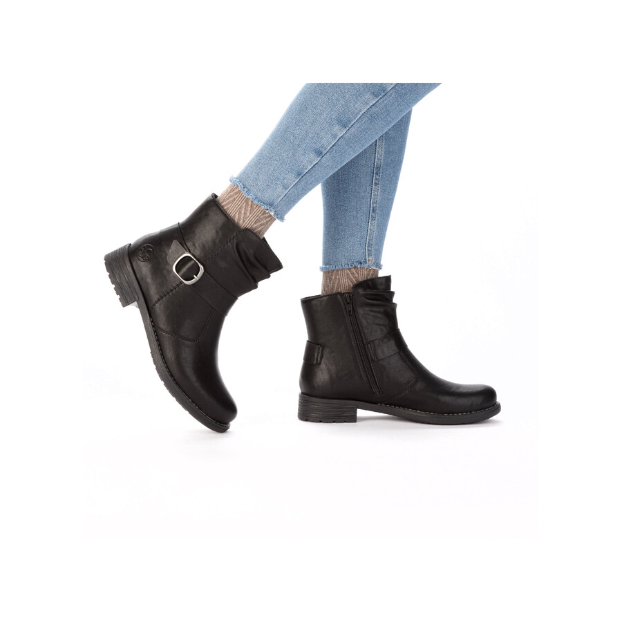 botas negras con cremallera para mujer rieker 79462-00