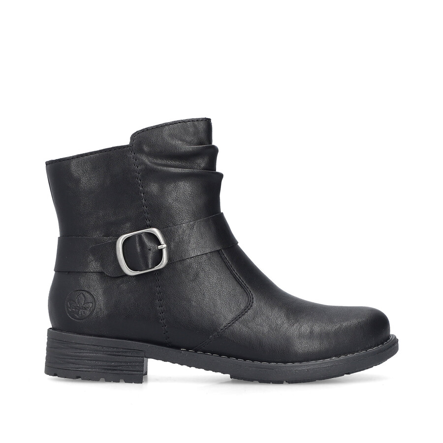 botas negras con cremallera para mujer rieker 79462-00