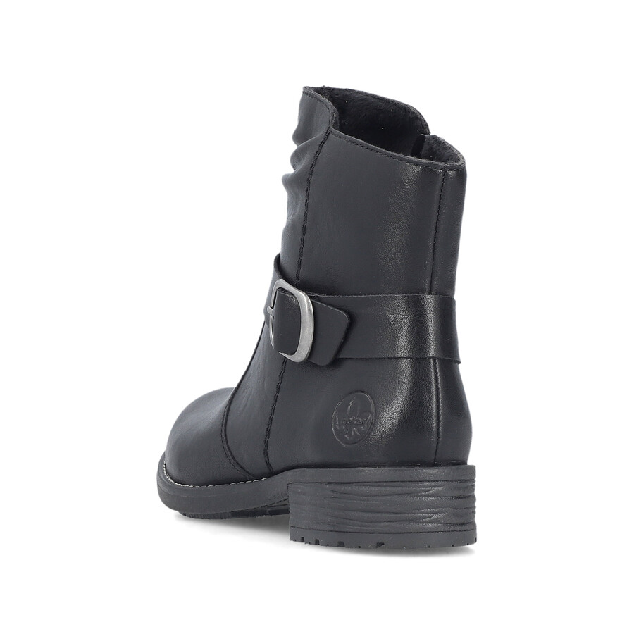 botas negras con cremallera para mujer rieker 79462-00