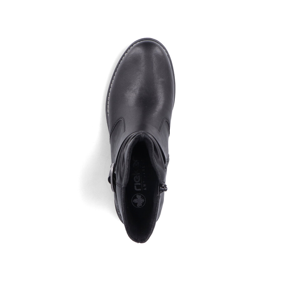 botas negras con cremallera para mujer rieker 79462-00