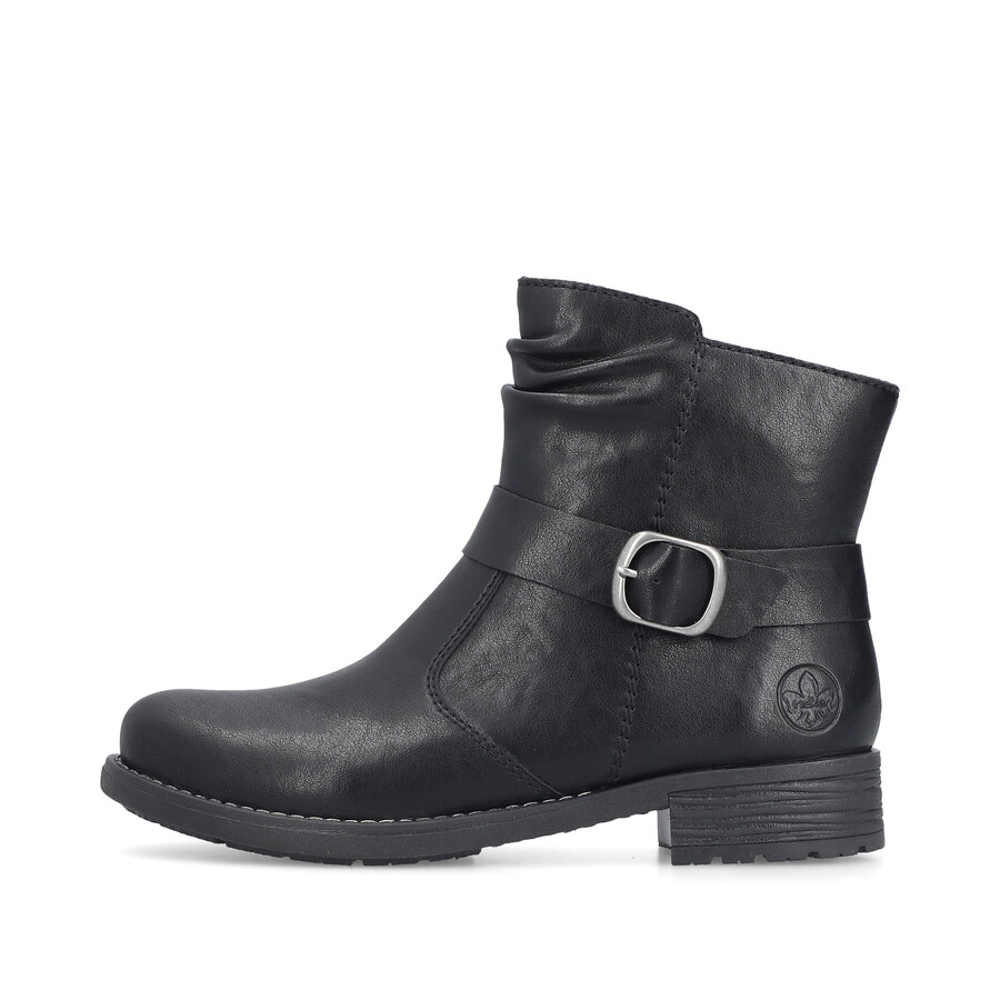 botas negras con cremallera para mujer rieker 79462-00