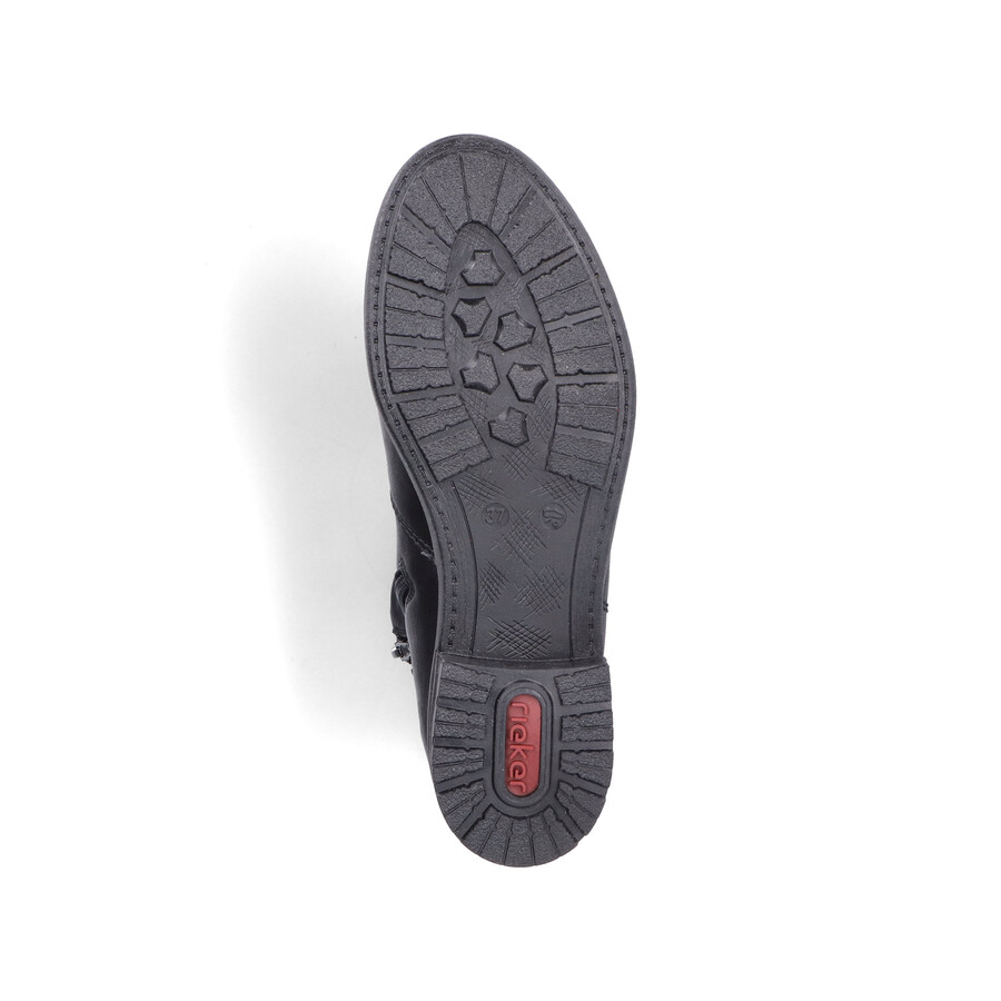 botas negras con cremallera para mujer rieker 79462-00