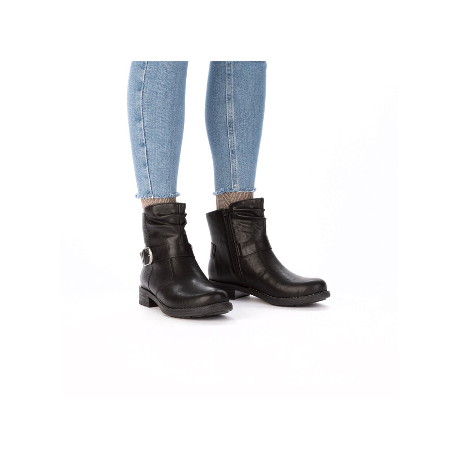 botas negras con cremallera para mujer rieker 79462-00