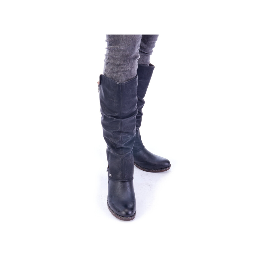 botas negras con cremallera para mujer rieker 93655-00