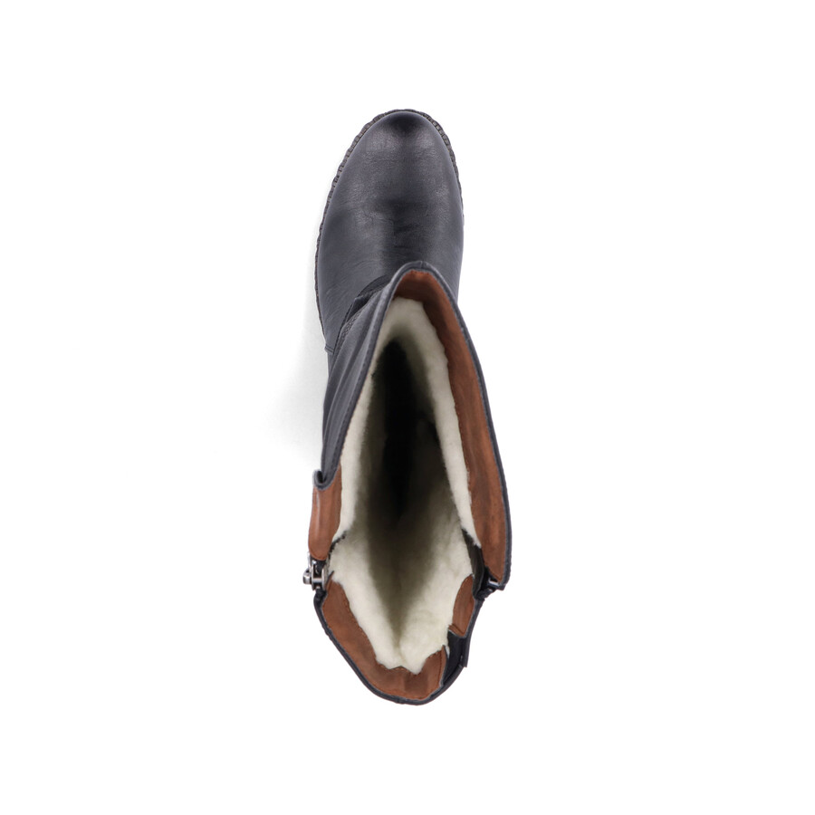 botas negras con cremallera para mujer rieker 93655-00