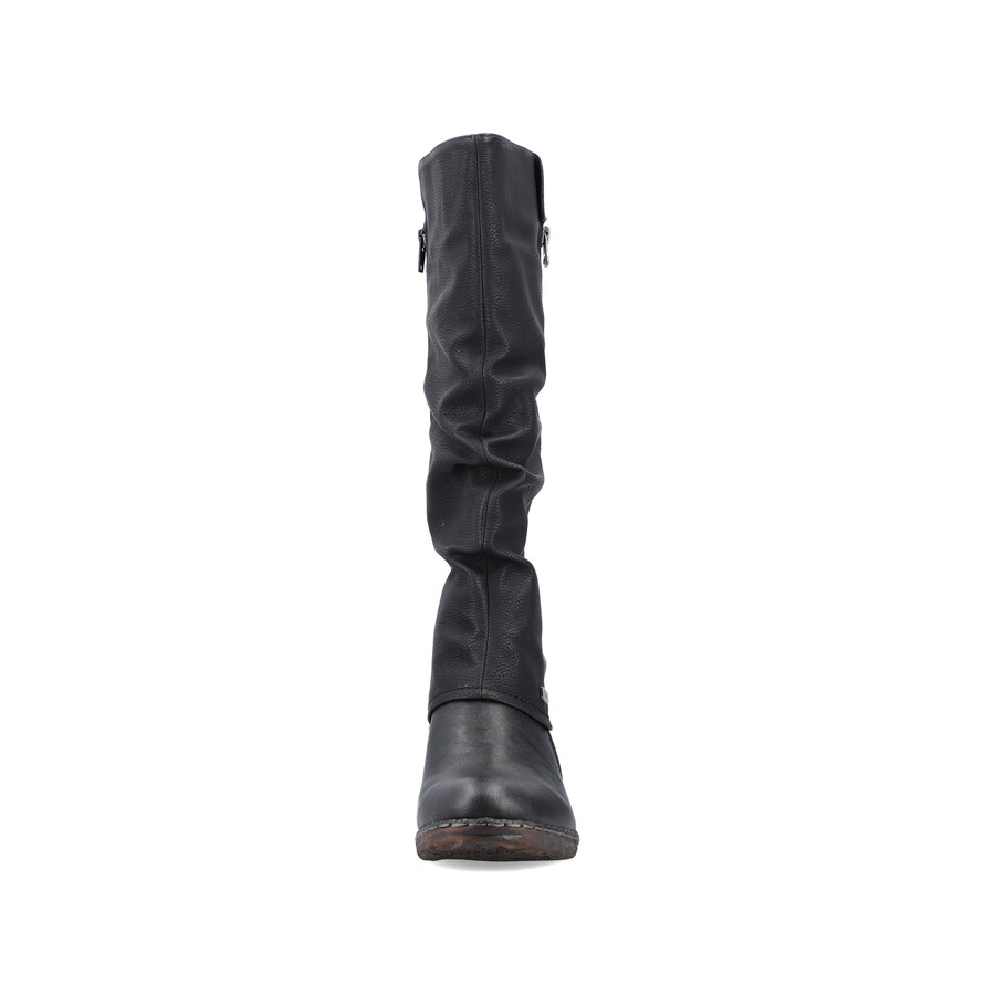 botas negras con cremallera para mujer rieker 93655-00
