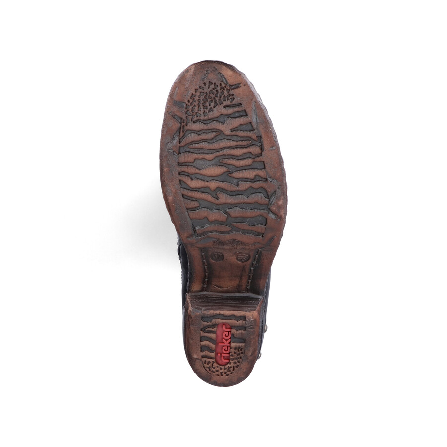 botas negras con cremallera para mujer rieker 93655-00