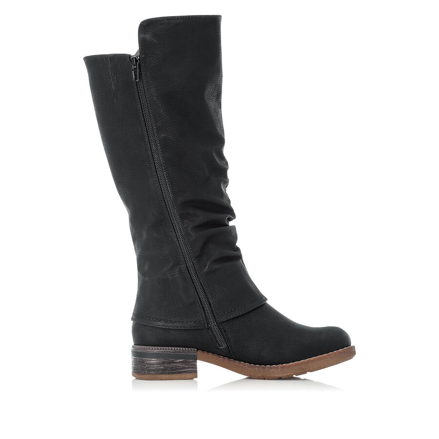 botas negras con cremallera para mujer rieker 94652-00