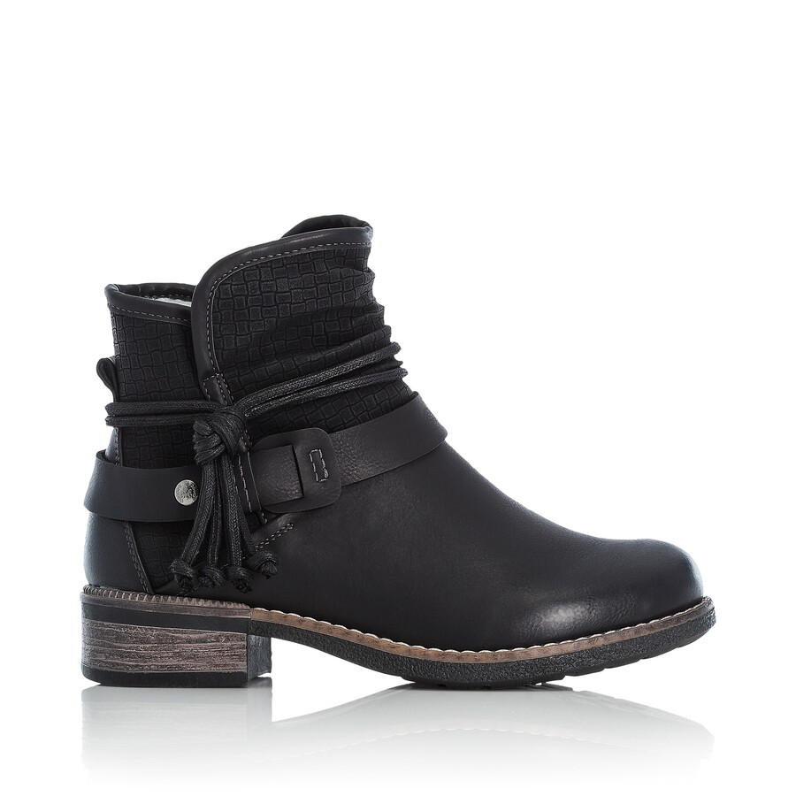 botas negras con cremallera para mujer rieker 94689-00