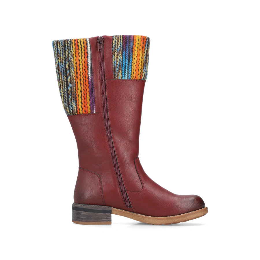 botas rojas con cremallera para mujer rieker 94692-35