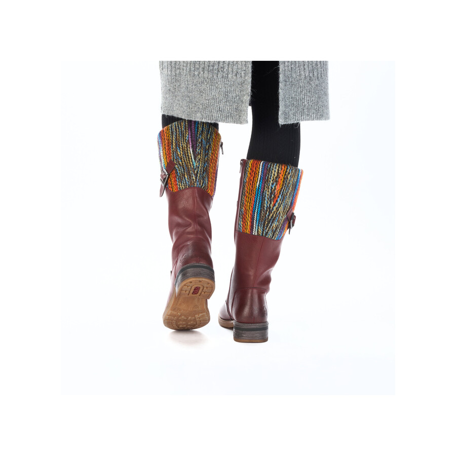 botas rojas con cremallera para mujer rieker 94692-35