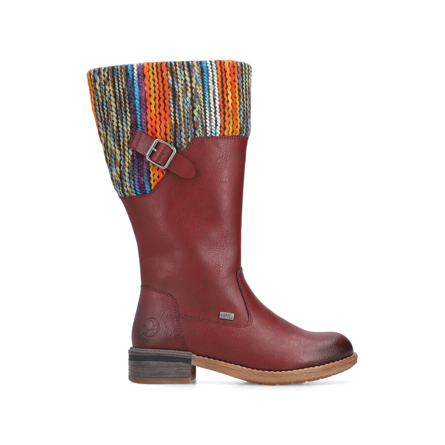 botas rojas con cremallera para mujer rieker 94692-35